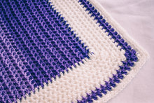Load image into Gallery viewer, Gradient Plum and White Baby Blanket
