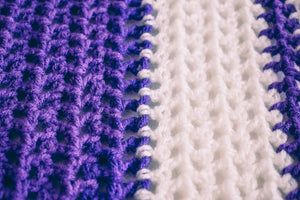 Gradient Plum and White Baby Blanket