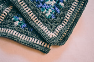 Sage Green & Blue Gradient Rectangular Cat Mat