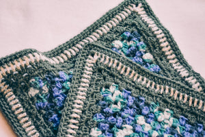 Sage Green & Blue Gradient Rectangular Cat Mat