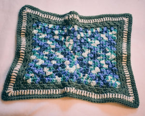 Sage Green & Blue Gradient Rectangular Cat Mat