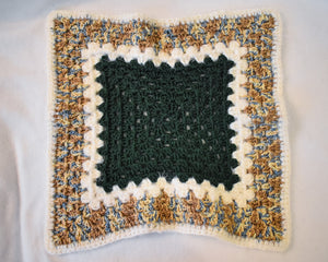 Hunter Green & Soft Tan-Blue Gradient Cat Mat