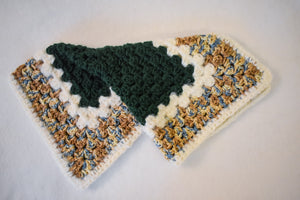 Hunter Green & Soft Tan-Blue Gradient Cat Mat