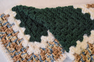 Hunter Green & Soft Tan-Blue Gradient Cat Mat