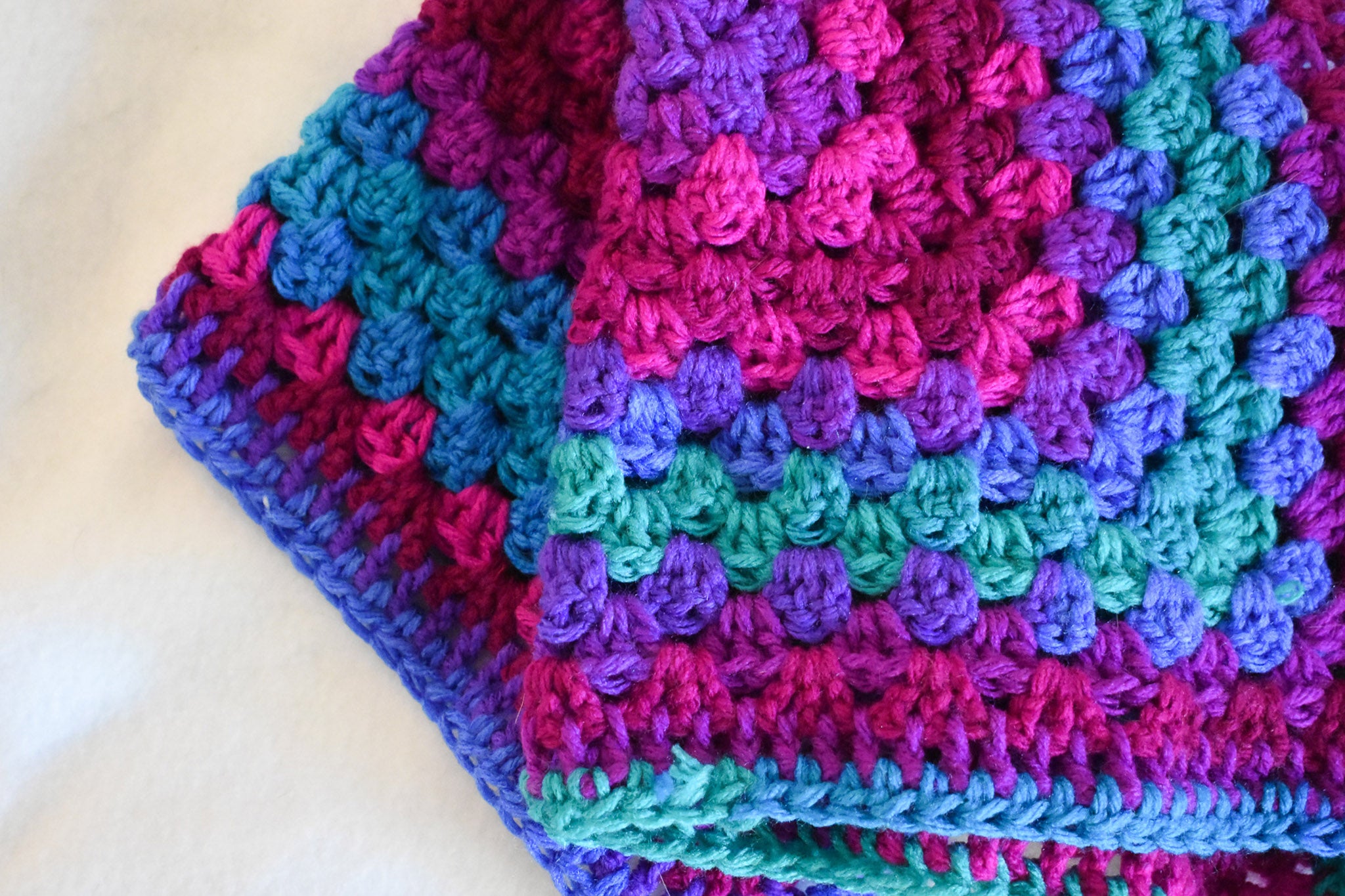 Blue and sales purple crochet blanket