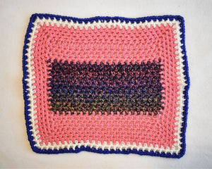Peachy Pink & Indigo Cat Mat