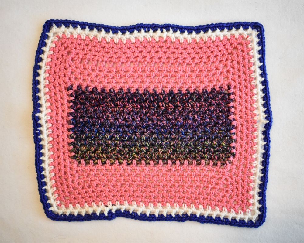 Peachy Pink & Indigo Cat Mat
