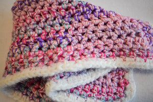 Petal Pink & Rainbow Fuzzy Cat Mat