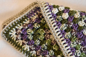 Purple & Mossy Green Crochet Cat Mat