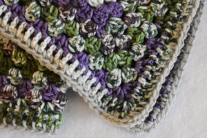 Purple & Mossy Green Crochet Cat Mat