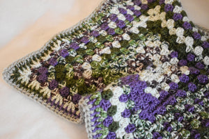 Purple & Mossy Green Crochet Cat Mat