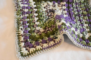 Purple & Mossy Green Crochet Cat Mat