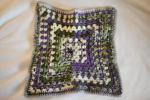 Purple & Mossy Green Crochet Cat Mat