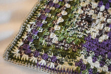 Load image into Gallery viewer, Purple &amp; Mossy Green Crochet Cat Mat
