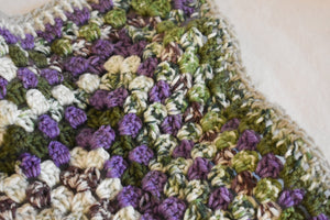Purple & Mossy Green Crochet Cat Mat