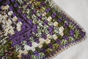 Purple & Mossy Green Crochet Cat Mat