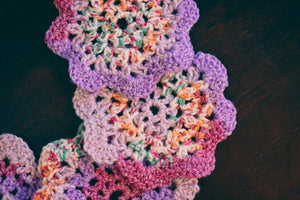 Purple Multicolor Floral-Inspired Colorful Coasters (Set of 4)
