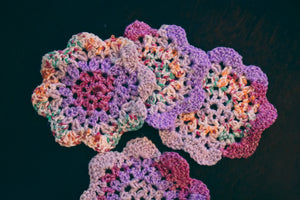 Purple Multicolor Floral-Inspired Colorful Coasters (Set of 4)
