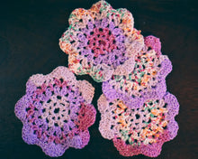 Load image into Gallery viewer, Purple Multicolor Floral-Inspired Colorful Coasters (Set of 4)
