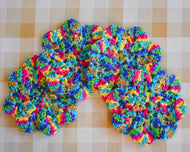 Rainbow Shimmer Floral-Inspired Colorful Coasters (Set of 4)
