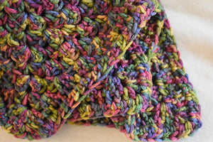 Rich Jewel Tone Rainbow Crochet Cat Mat