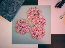 Load image into Gallery viewer, Rosy Pink Floral-Inspired Coasters (Set of 4)
