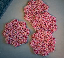 Load image into Gallery viewer, Rosy Pink Floral-Inspired Coasters (Set of 4)
