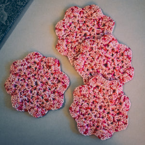 Rosy Pink Floral-Inspired Coasters (Set of 4)