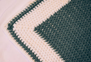 Sage and Soft White Baby Blanket