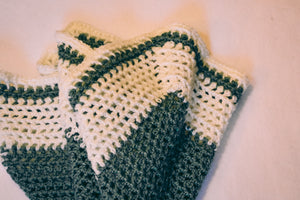 Sage and Soft White Baby Blanket
