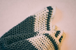 Sage and Soft White Baby Blanket
