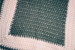 Sage and Soft White Baby Blanket