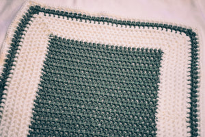 Sage and Soft White Baby Blanket