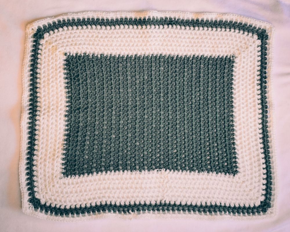 Sage and Soft White Baby Blanket