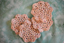Load image into Gallery viewer, Speckled Cream Crochet Coasters (Set of 4) - Square OR Floral
