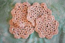 Load image into Gallery viewer, Speckled Cream Crochet Coasters (Set of 4) - Square OR Floral
