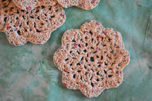Load image into Gallery viewer, Speckled Cream Crochet Coasters (Set of 4) - Square OR Floral
