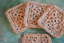 Load image into Gallery viewer, Speckled Cream Crochet Coasters (Set of 4) - Square OR Floral
