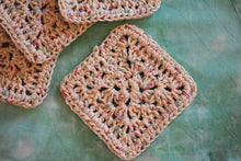Load image into Gallery viewer, Speckled Cream Crochet Coasters (Set of 4) - Square OR Floral
