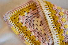 Load image into Gallery viewer, Pink &amp; Goldenrod Crochet Cat Mat
