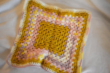 Load image into Gallery viewer, Pink &amp; Goldenrod Crochet Cat Mat
