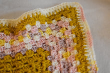 Load image into Gallery viewer, Pink &amp; Goldenrod Crochet Cat Mat

