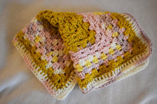 Load image into Gallery viewer, Pink &amp; Goldenrod Crochet Cat Mat
