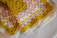 Load image into Gallery viewer, Pink &amp; Goldenrod Crochet Cat Mat
