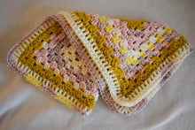 Load image into Gallery viewer, Pink &amp; Goldenrod Crochet Cat Mat
