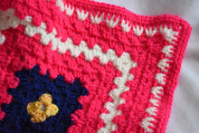 Load image into Gallery viewer, Bright Pink and Navy Crochet Cat Mat

