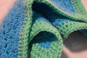 Periwinkle Blue & Bright Green Cat Mat