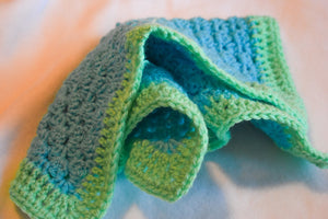 Periwinkle Blue & Bright Green Cat Mat