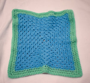 Periwinkle Blue & Bright Green Cat Mat