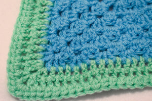Periwinkle Blue & Bright Green Cat Mat